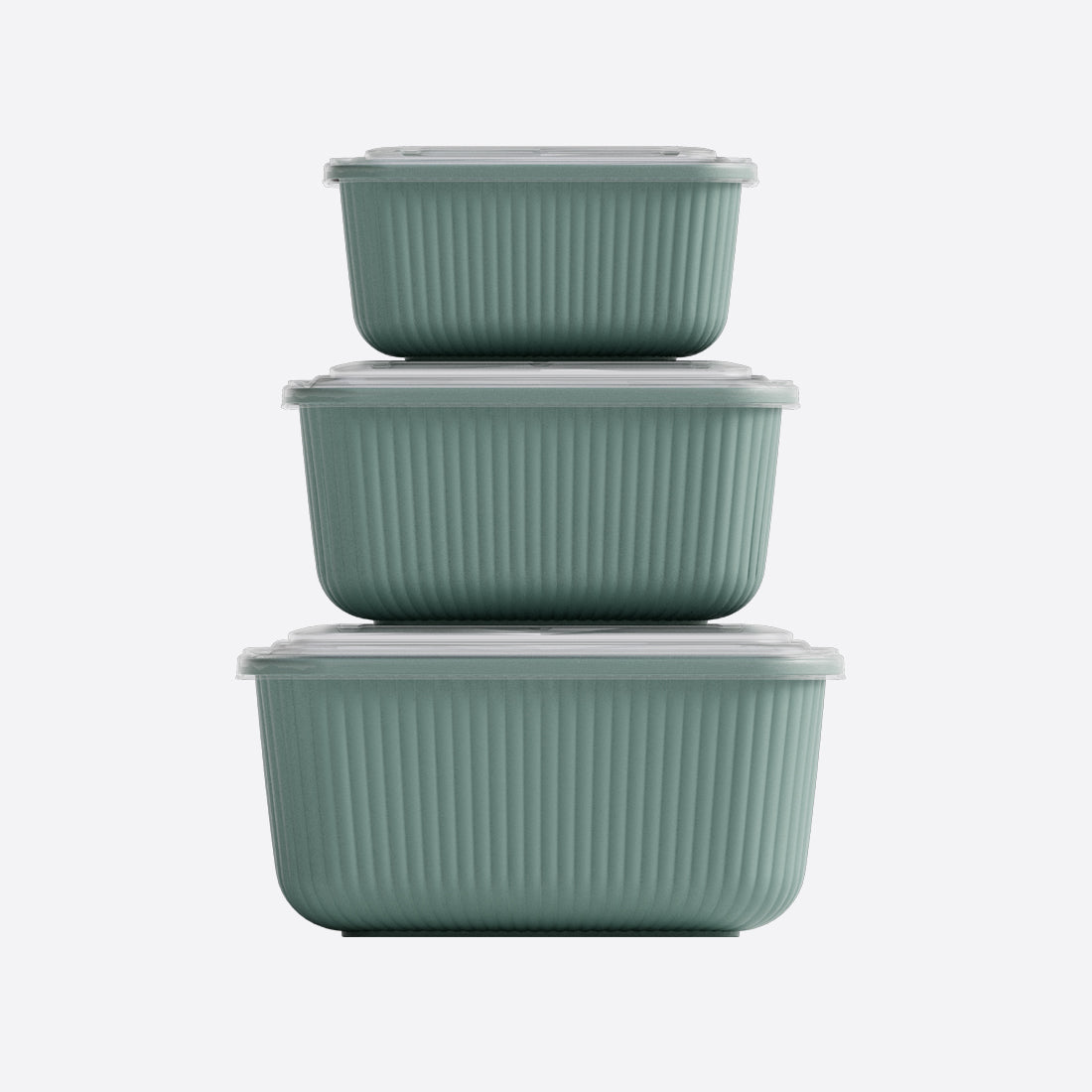 Snap lid rectangular set of 3 containers