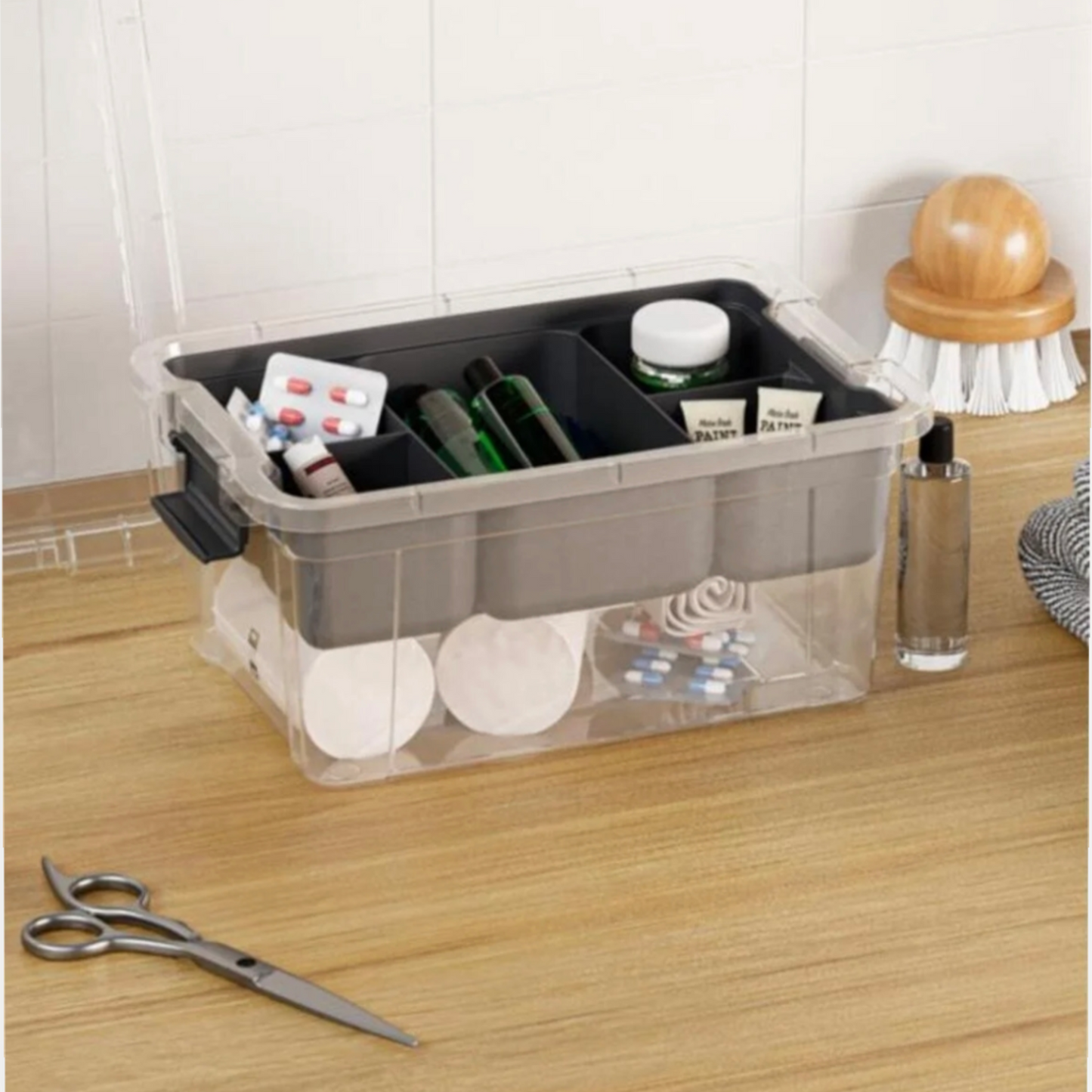 Storage box with organizer
