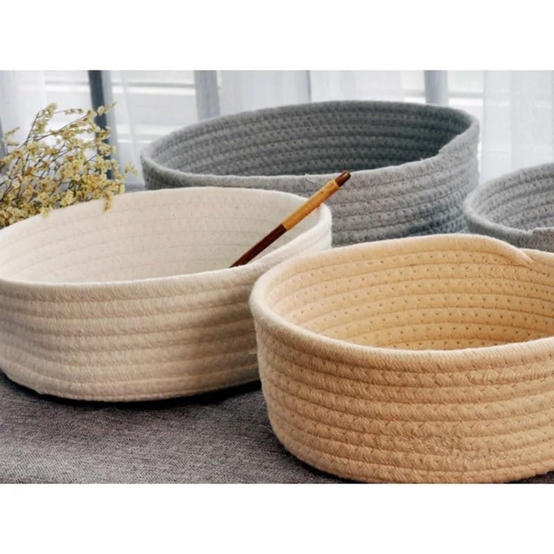 Knitted rope basket
