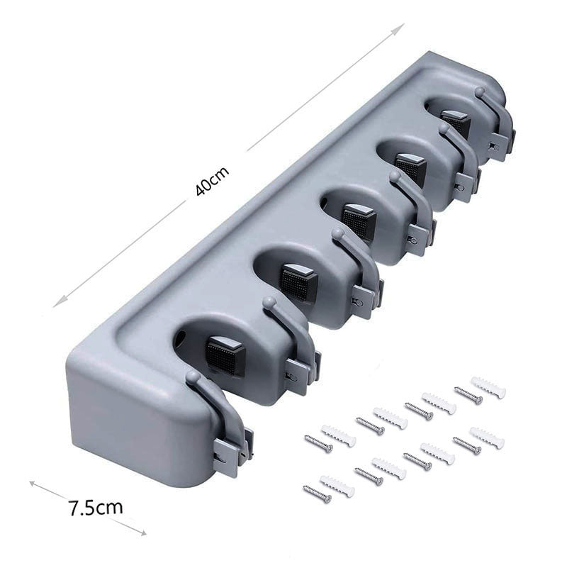 Large broom wall mounted hanger (5 slots)