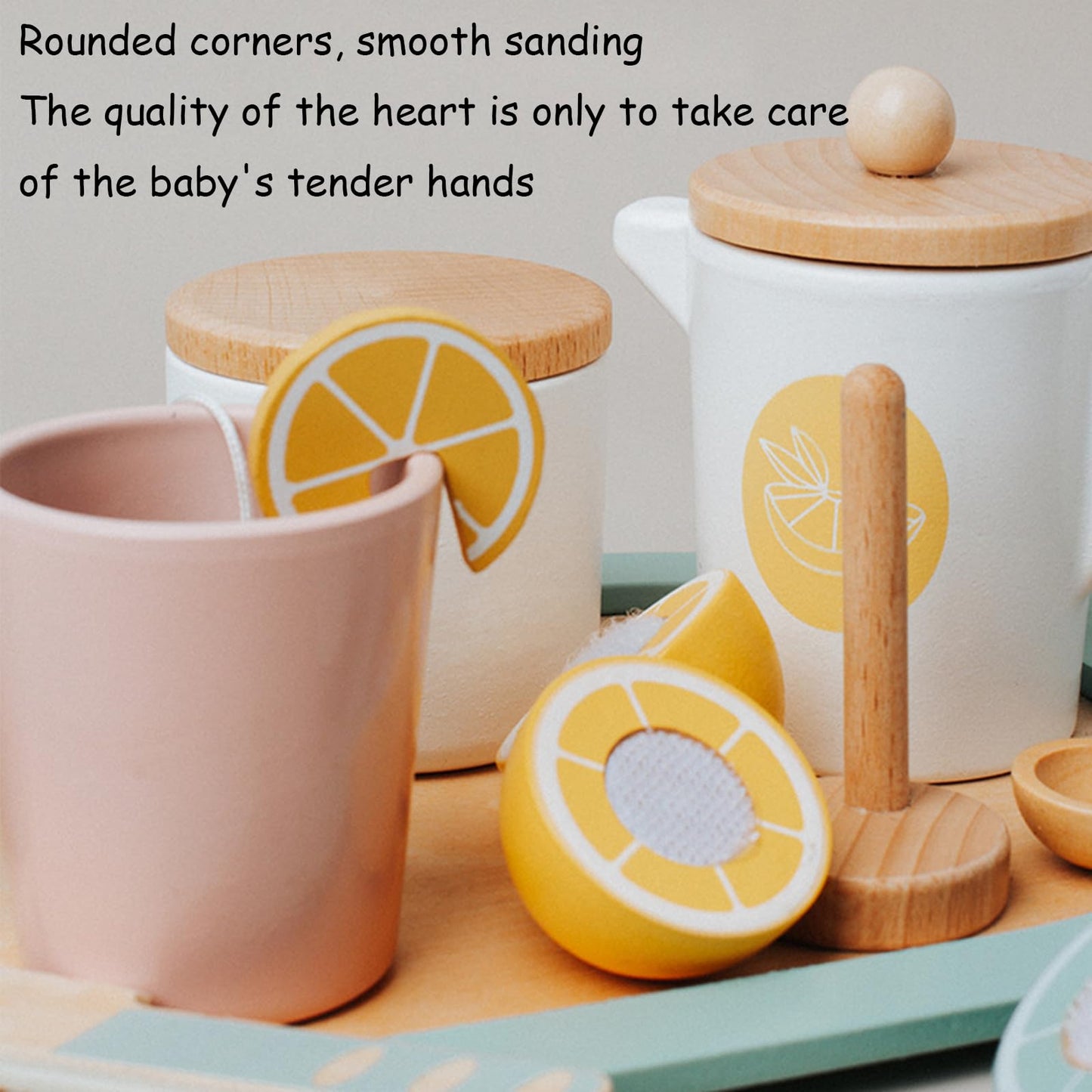 Wooden lemon tea set