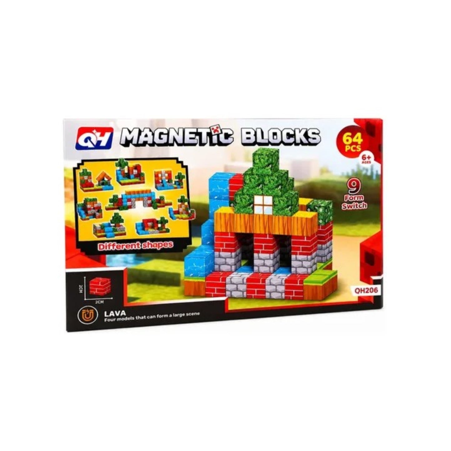 Magnetic blocks building set - 64 pcs