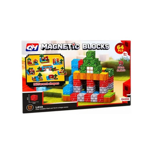 Magnetic blocks building set - 64 pcs