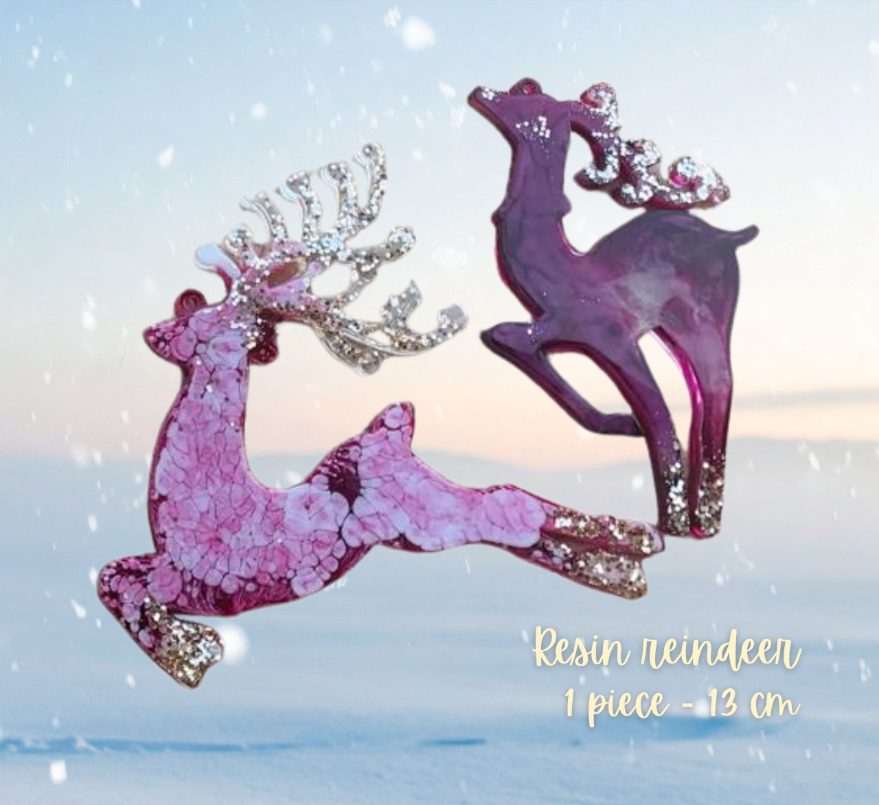 Handmade resin reindeer