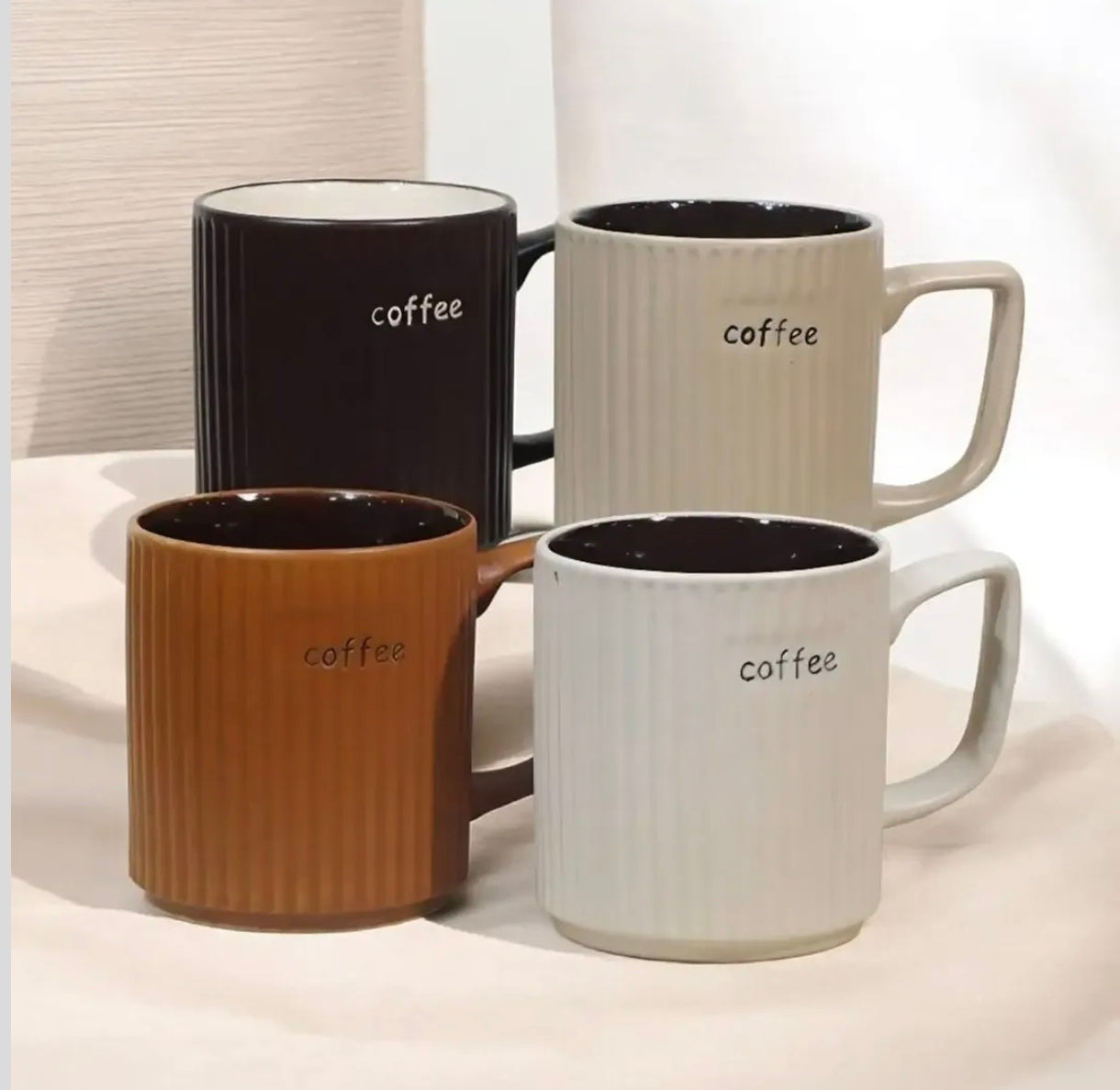 Ceramic coffee mugs - set of 4