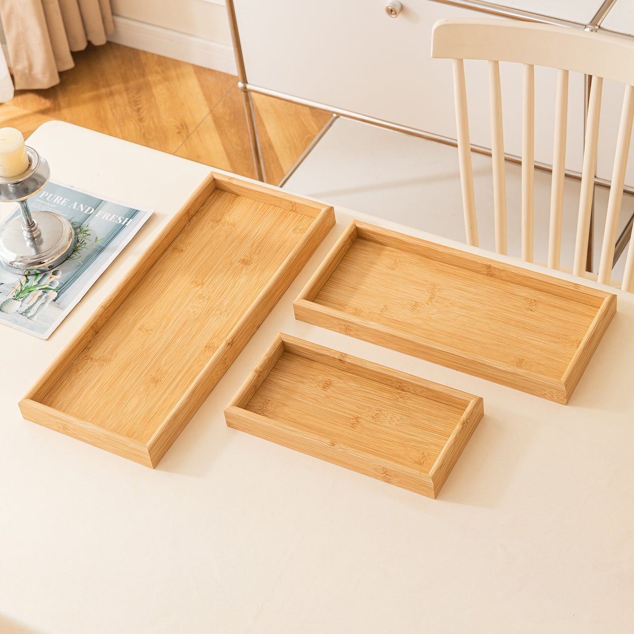 Wooden tray set