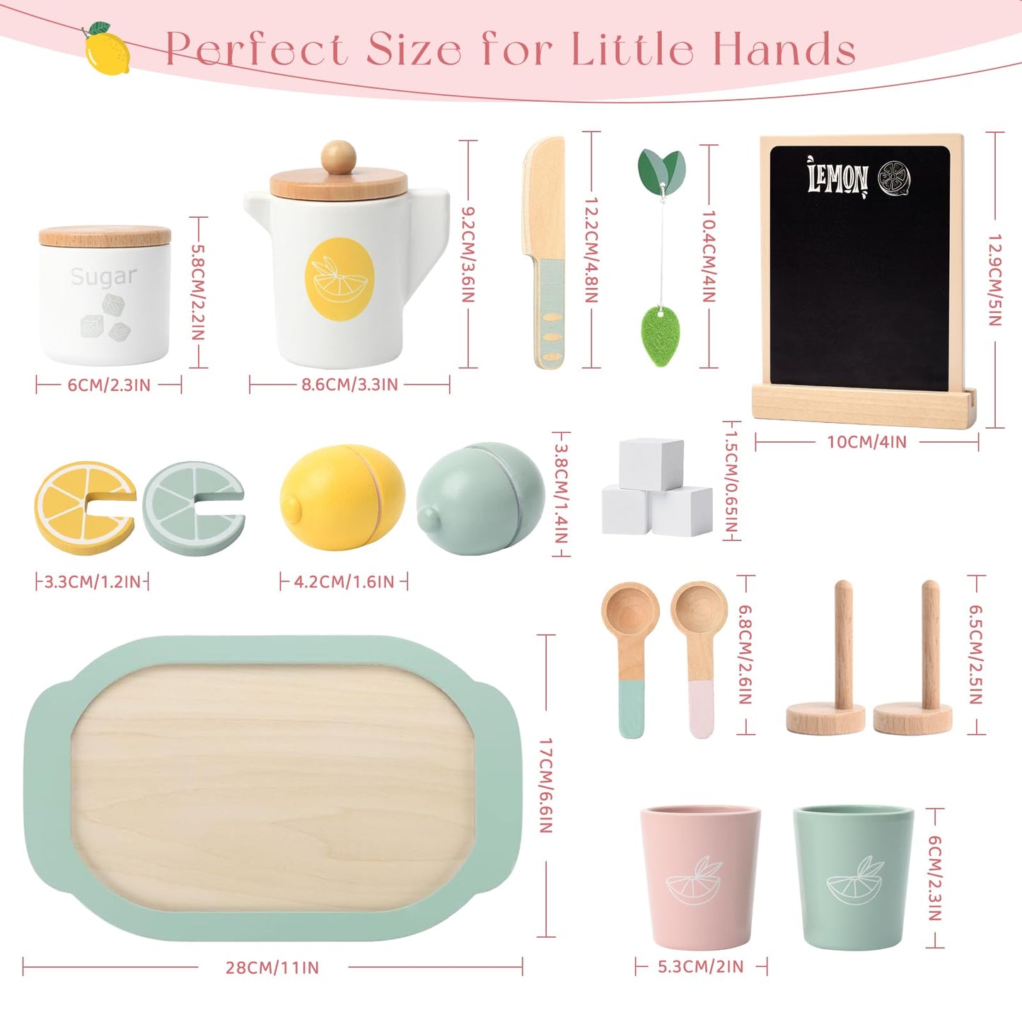 Wooden lemon tea set
