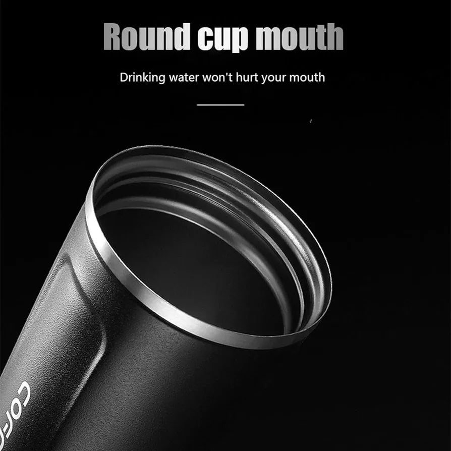 Stainless steel mug with temperature display