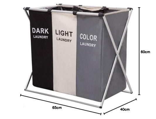 Divided laundry basket