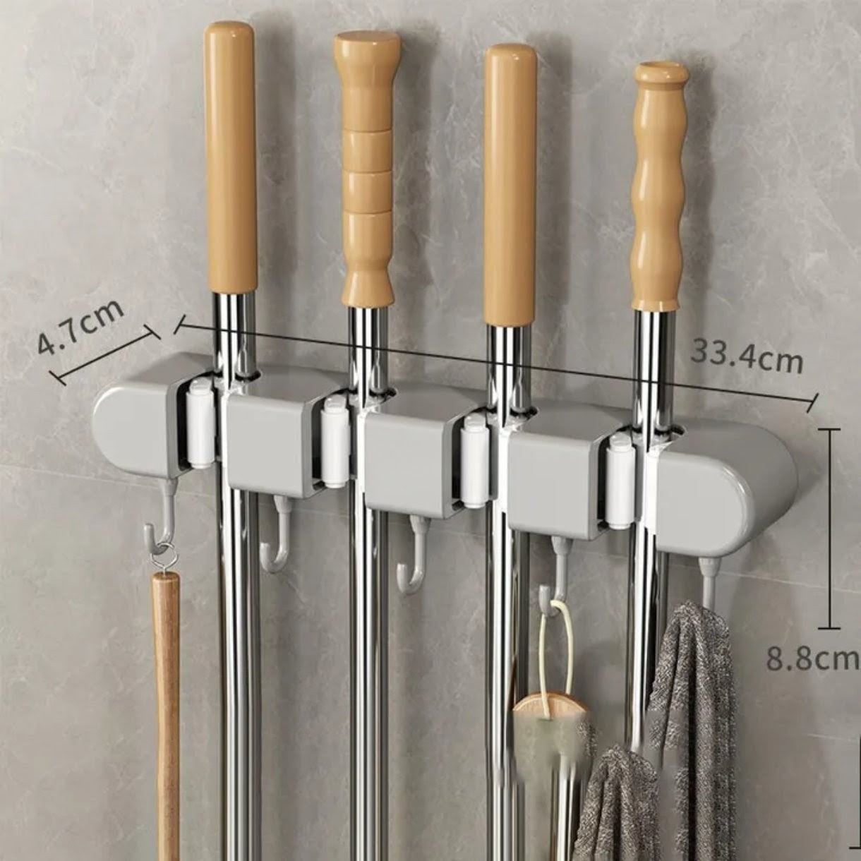 Broom wall mounted hanger