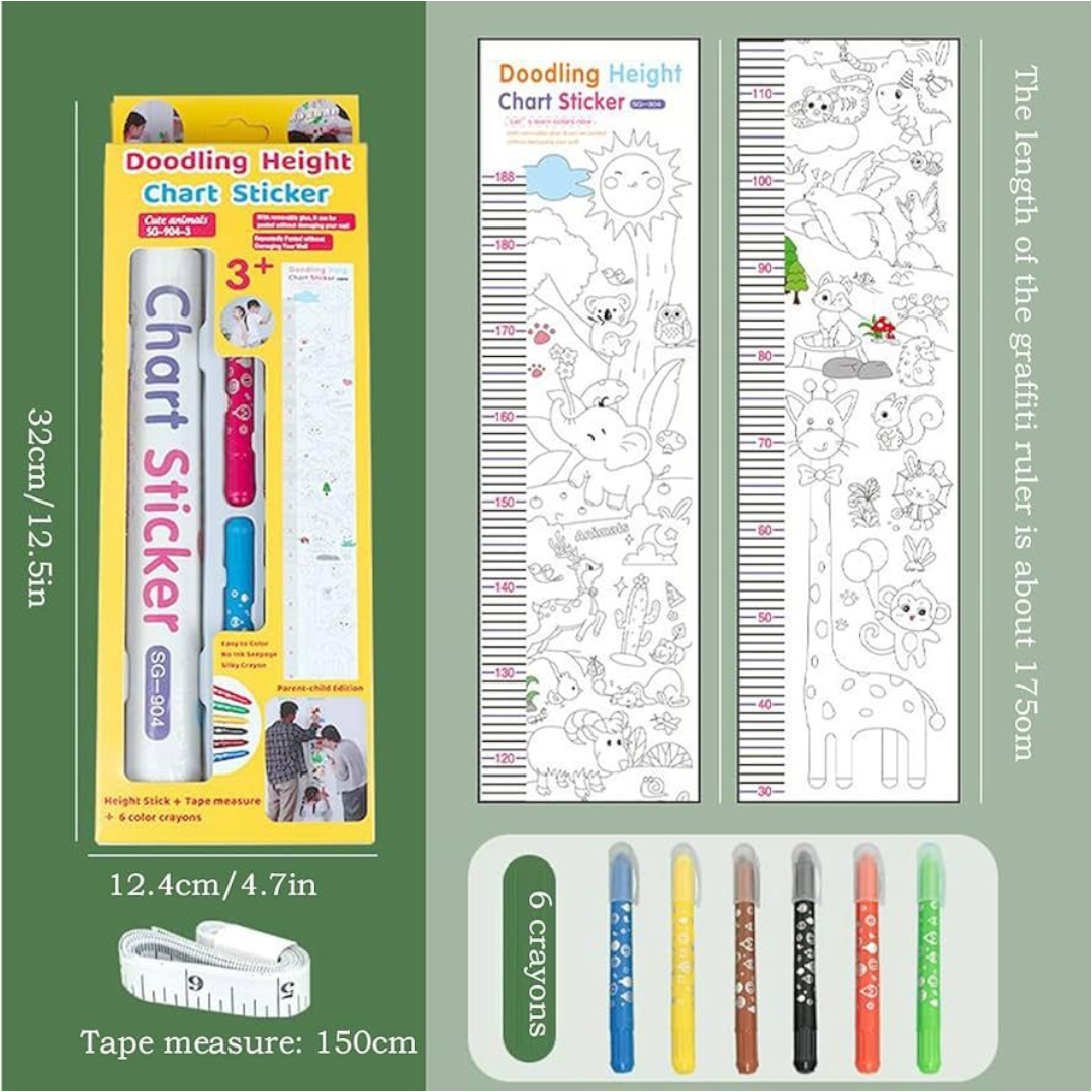 Doodling height chart - animals