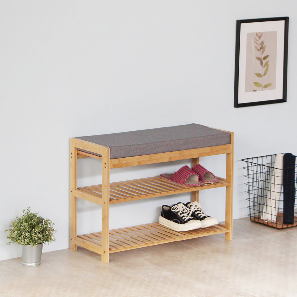 Bamboo shoe rack & bench