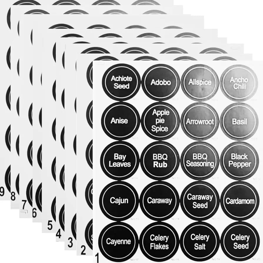 Spice label stickers