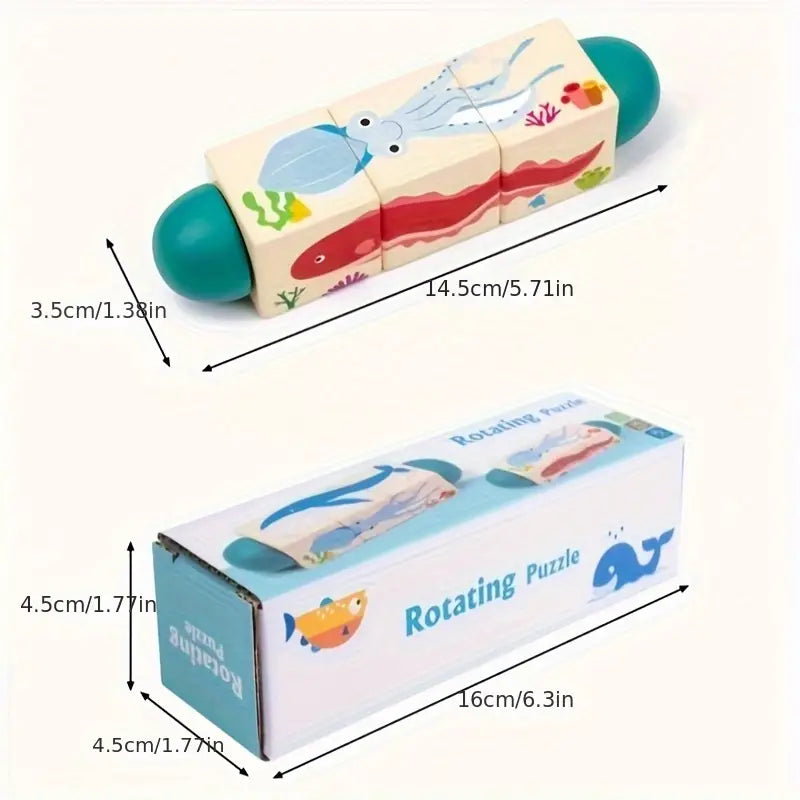 Wood rotating puzzle