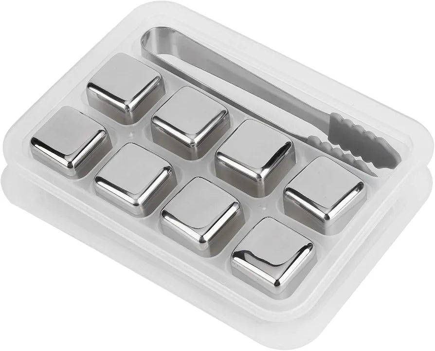 Reusable stainless steel ice cubes set