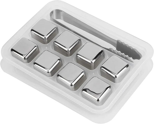 Reusable stainless steel ice cubes set