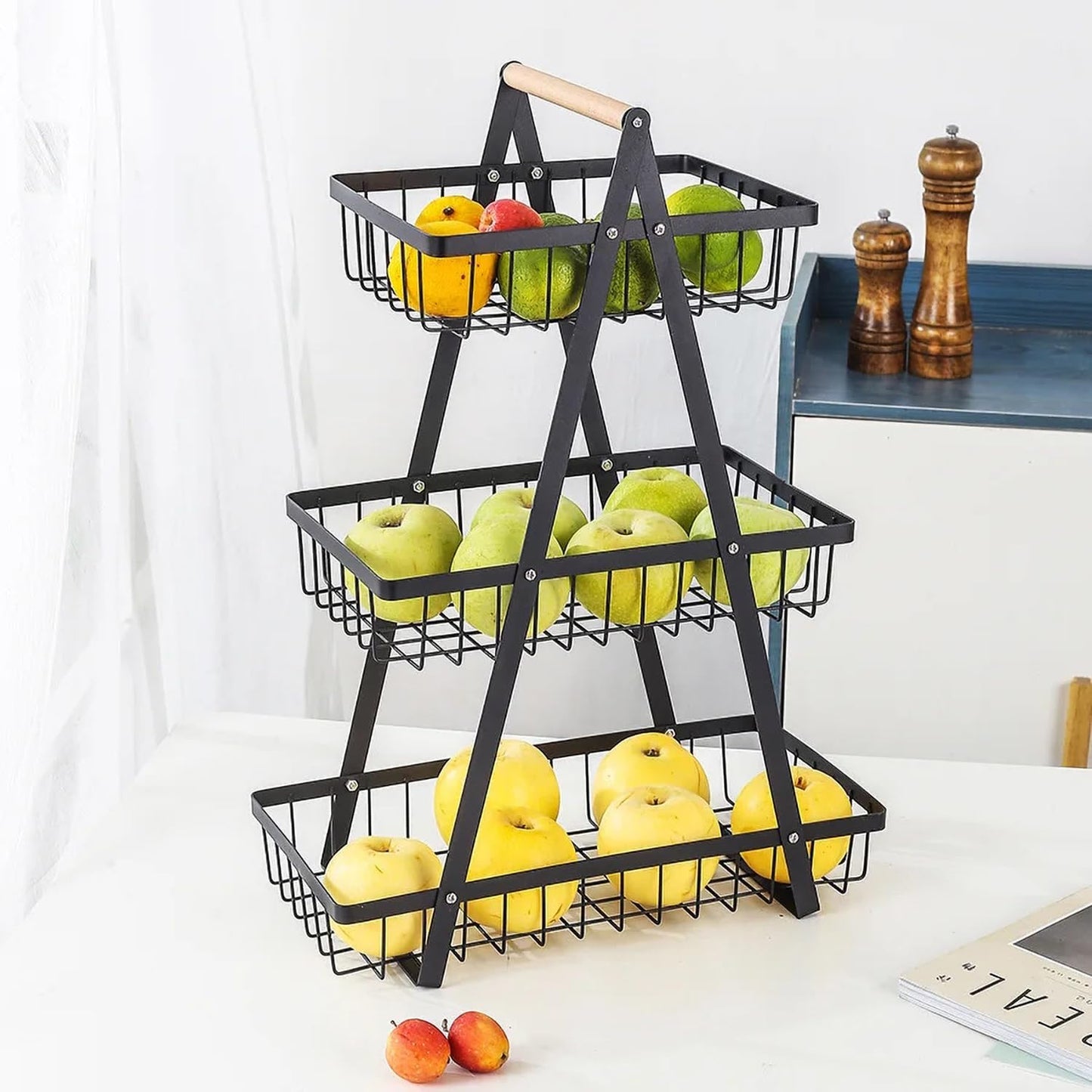 3 tier steel basket