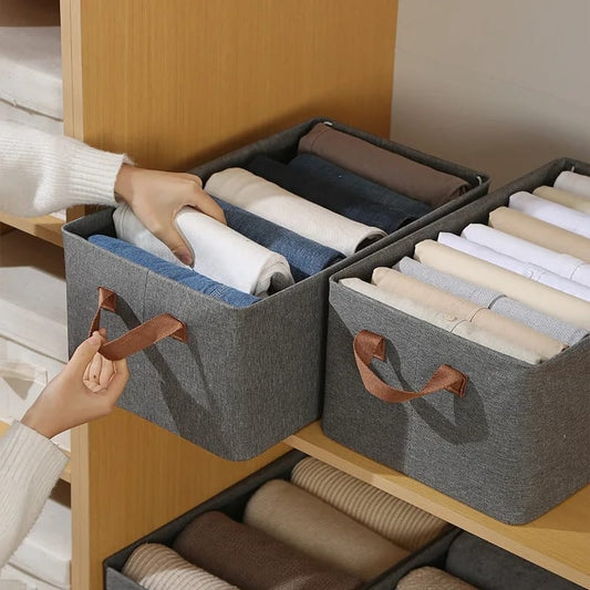 Closet foldable storage basket