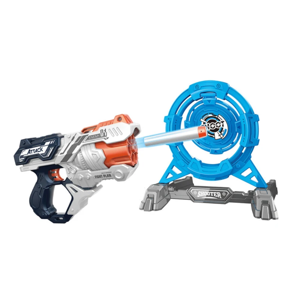 Automatic soft bullet gun with target