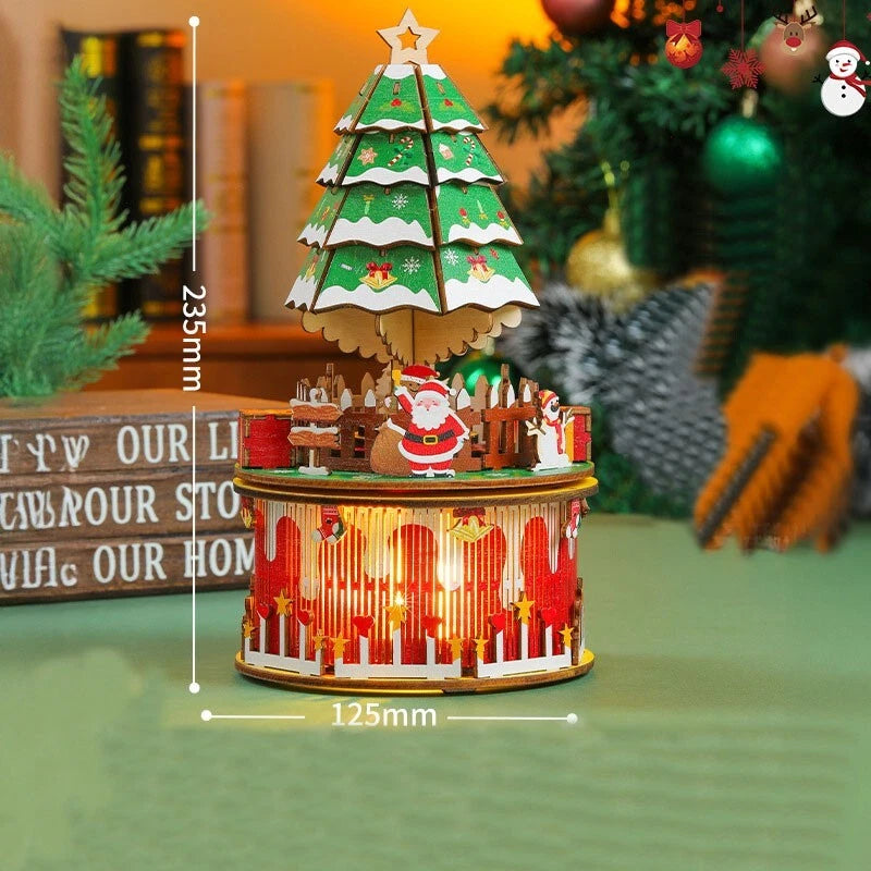 Christmas tree music box and 3D puzzle
