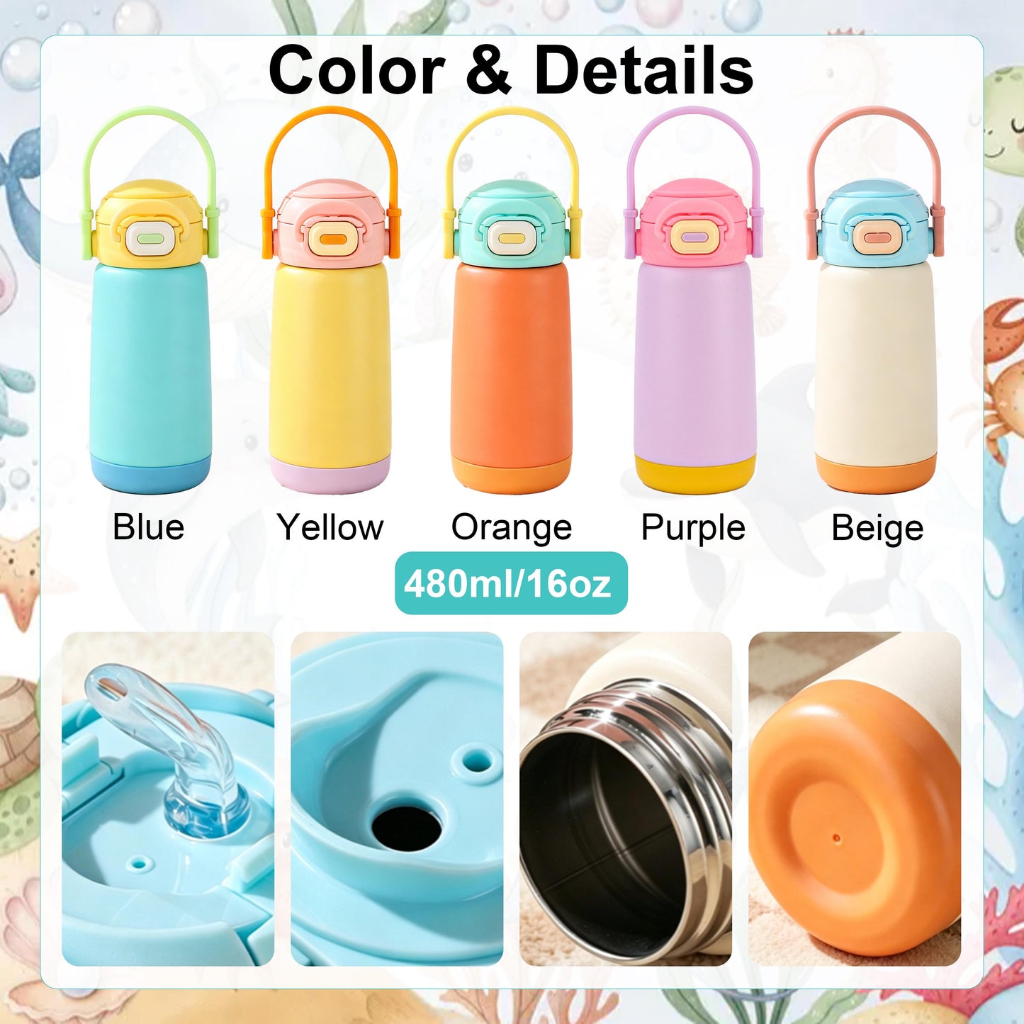 Colorful stainless steel bottle
