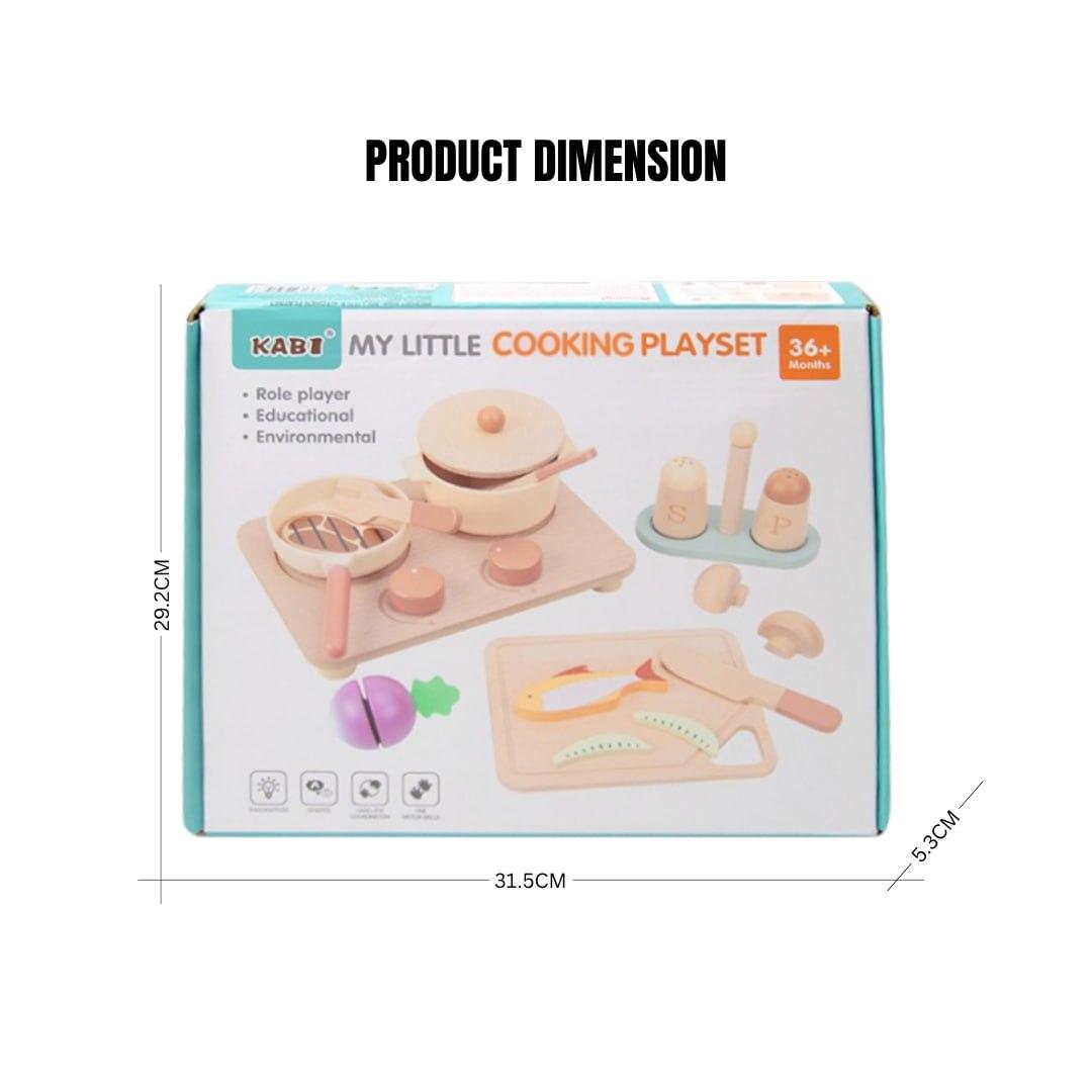 Wooden cooking playset