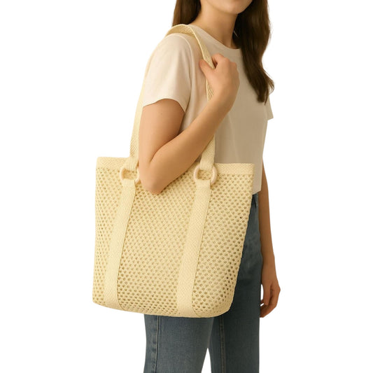 Wicker bag beige