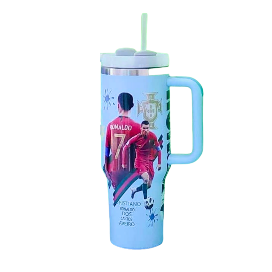 Stainless steel football tumbler
