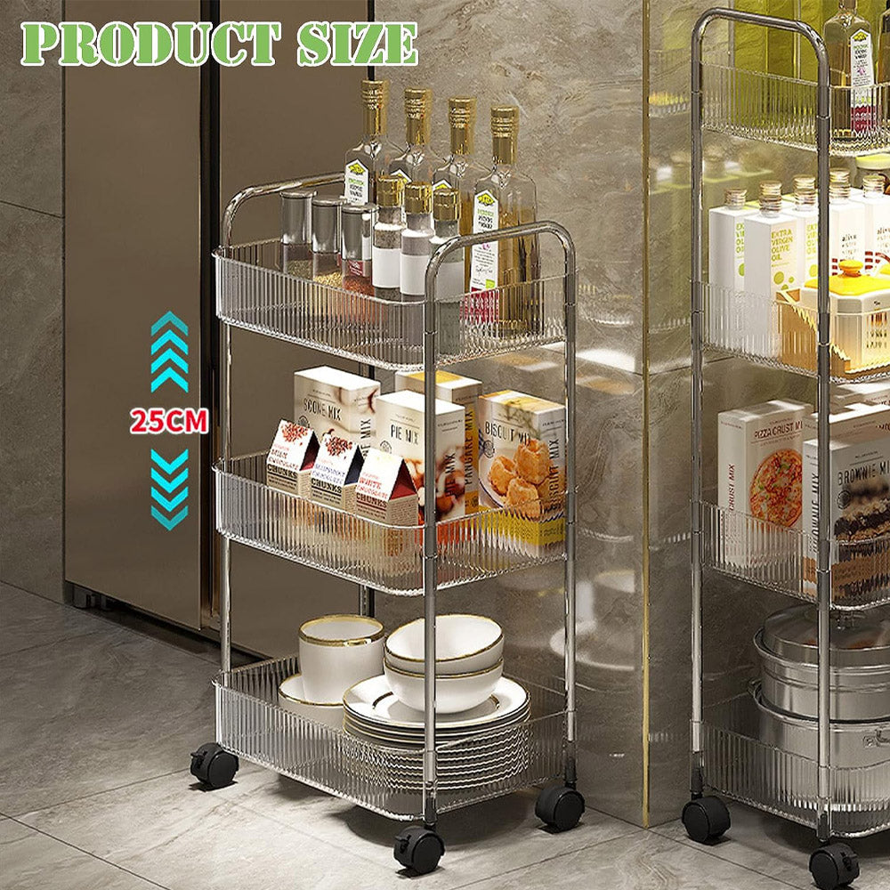 Acrylic storage trolley - 3/4 layers