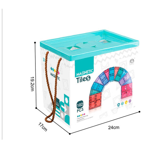 Magnetic tiles in a box