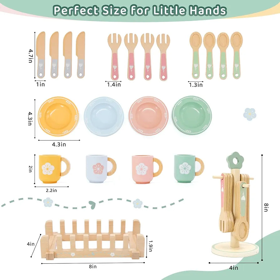 My little dinnerware wood set