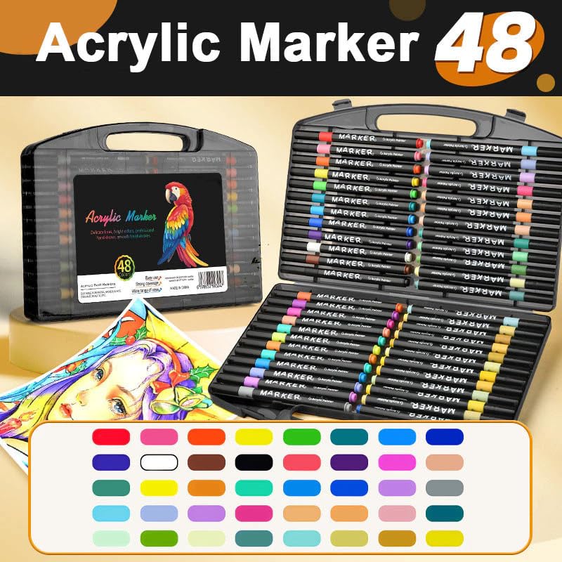 48 colors acrylic markers