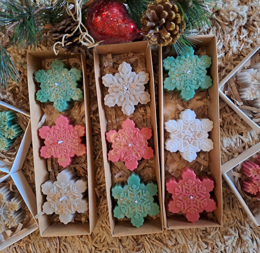 Snowflakes candles - set of 3
