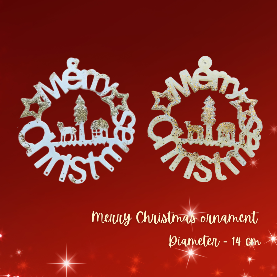 Resin merry Christmas ornament