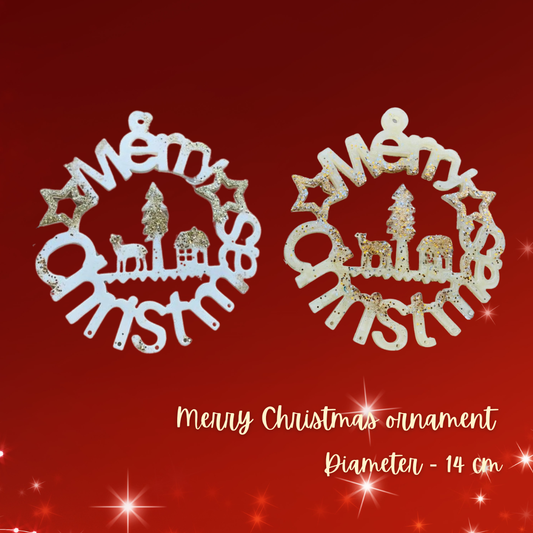 Resin merry Christmas ornament