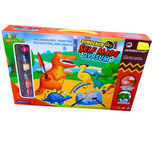DIY gypsum dinosaur set