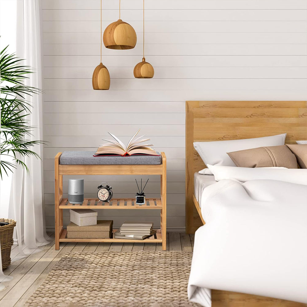 Bamboo shoe rack & bench