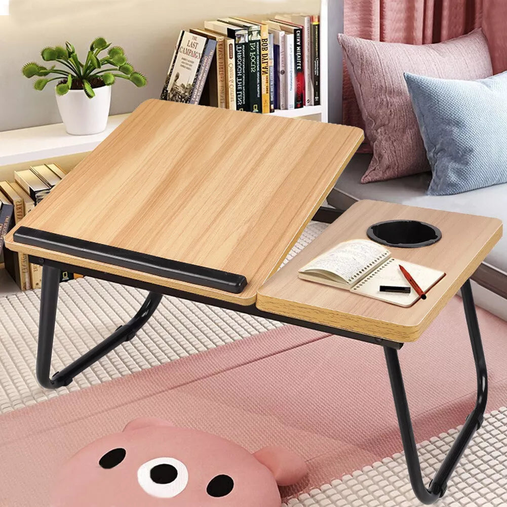 Foldable adjustable laptop table