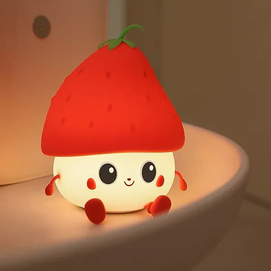 Cute silicone strawberry lamp