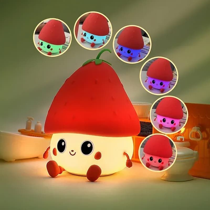 Cute silicone strawberry lamp