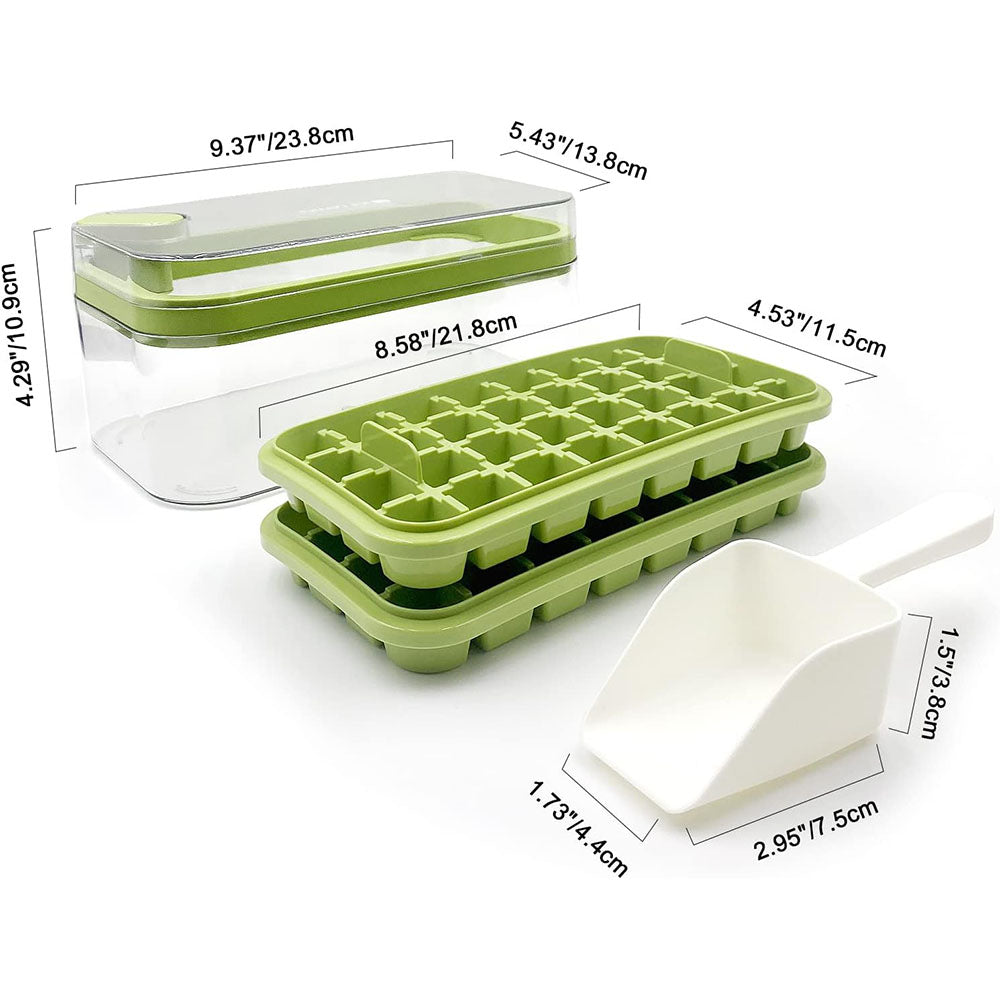 Ice cube tray with lid and bin